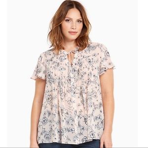COPY - Torrid Floral print pleated chiffon tie fr…